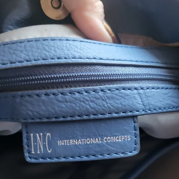 INC Blue Leather Purse - Picture 7 of 10